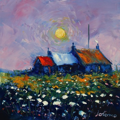Harvest moon over Ardionra Iona 16x16 Harvest moon over Ardionra Iona 16x16